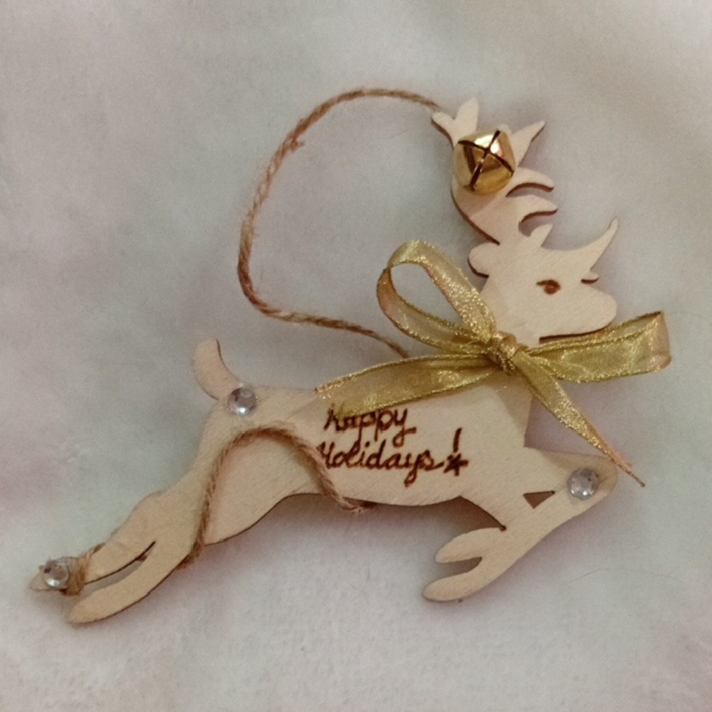 Reindeer Happy Holidays Ornament